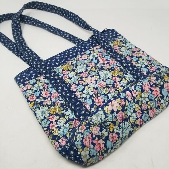 Misty Harbor Original Blue Pink Floral Quilted Bag - Picture 6 of 14